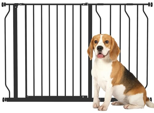 PawHut Barrera de Seguridad para Perros Extensible 75-115 cm Negro