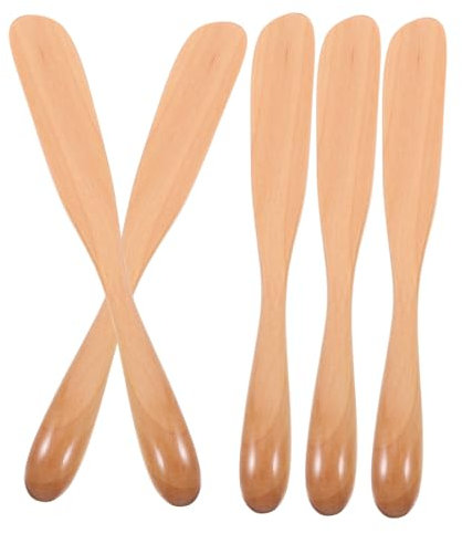 Gatuida Set Da 5 Spatole in Legno Per e Burro Utensili Da Per Spalmare Dessert Gelato e Condimenti Spatole Delicate Pelle Per Applicazioni Di Maschere e Preparazioni Culinarie