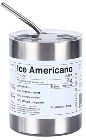 Zqkimzi Americano Tumbler, bottiglia d'acqua, tazza da caffè, bicchiere da 320 ml con coperchio, contenitore termico per bevande, doppio strato, per viaggi e uso esterno