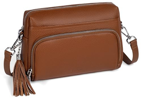 befen Echtleder Handtasche Damen Klein RFID-Blockierung Umhängetasche Leder | Crossbody Bag Leder Schultertasche Damen mit Integrierter Brieftasche, Handytasche zum Umhängen