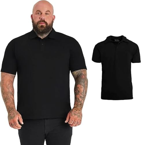 BUILT DIFFERENT Black Polo Shirt – Big & Tall Men | Size 3XL | Cotton