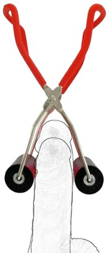 Allungatore maschile per scroto e pene in silicone e metallo, dispositivo regolabile con rullo per massaggio e stretching, accessorio per allenamento e piacere intimo