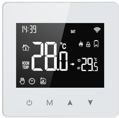 FACAIIO Termostato inteligente ZIGBEE con botones táctiles, funciona con batería, compatible con la aplicación TUYA y control de voz, programable