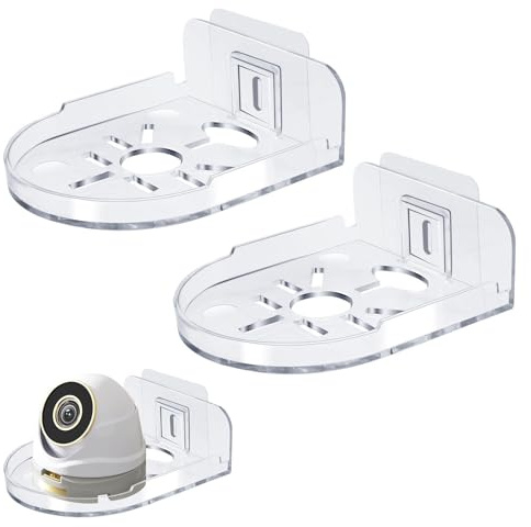 xruc 2 Pack Soporte Montaje Pared para Cámara de Vigilancia, Soporte Pared Cámara Vigilancia | Soporte universal para monitor de bebé, sin taladrar, vigilancia interior y exterior, transparente