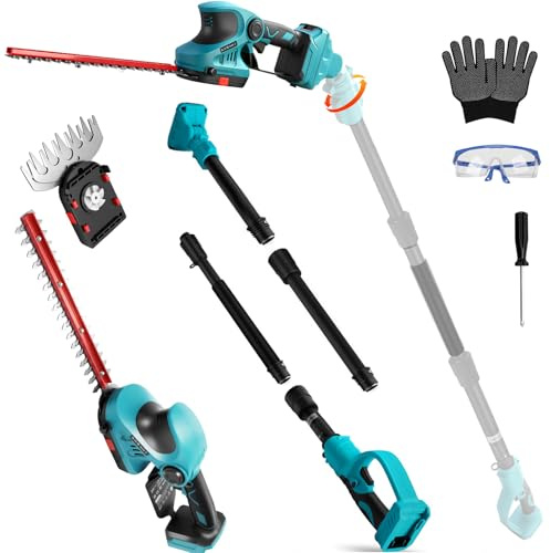 Batteridriven häcktrimmer teleskop 3-i-1 kompatibel med Makita 18V (utan batterier