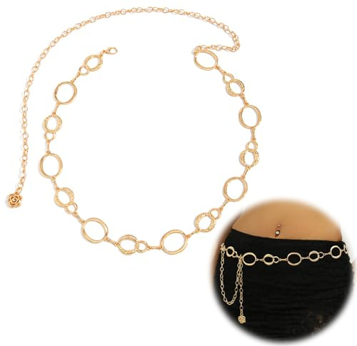 Metall Kettengürtel Damen Gürtel Damen Kettengürtel Goldene Bauchkette Verstellbare Mode Taillengürtel Für Kleider Jeans Damen