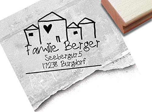 Stempel - Individueller Adressstempel FAMILIENHAUS I - Familienstempel Firmenstempel personalisiert Name Adresse, Geschenk - zAcheR-fineT