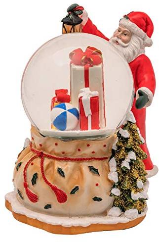 Wichtelstube-Kollektion Weihnachtsdeko Innen - Handbemalte LED Schneekugel Weihnachten mit Farbwechsel, batteriebetriebenem Schneegestöber, detailreichem Weihnachtsmann, Spieluhr Weihnachten