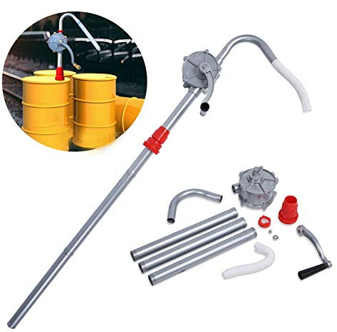 EBTOOLS 29 L/min Umfüllpumpe Rotierende Fasspumpe Flüssigkeiten Manuelle Ölpumpe Handpumpe Benzinpumpe Diesel Fuel Tool für Umfüllen Flüssigkeiten Benzin Dieselöl Schmieröl