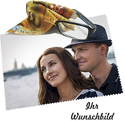 Brillenputztuch mit Motiv Beste Mama der Welt - Geschenk | Putztuch Displayputztuch Mikrofasertuch mit Wunschbild Foto Wunschtext (Ihr Foto)