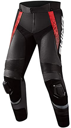 SHIMA STR 2.0 Motorradhose Herren mit Protektoren Leder Knieprotektoren Motorradkombi Motorrad Hosen Lederkombi Motorradjacke Sport Lederhosen (Hose, Rot, 52)