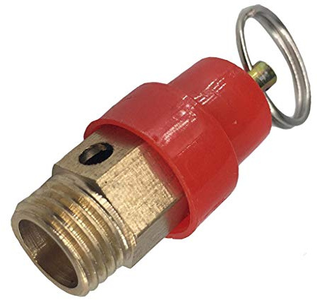 KESOTO 8 bar Sicherheitsventil Überdruckventil für Luftkompressor, 2-Port, 1/4'' Messing-Gewinde, Druckbegrenzungsventil