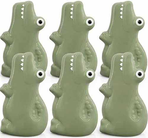 Hochwertige Luftbefeuchter 6-teiliges Set handbemalt - Tiermotive - für Heizung aus Keramik - glänzend glasiert - Wasserverdunster Verdampfer Verdunster Klima - Krokodile