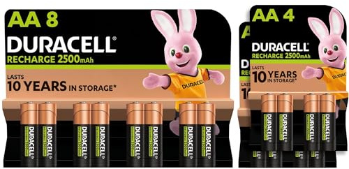 Piles rechargeables AA Duracell (Lot de 8 + 4 + 4 piles)
