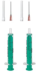 Set: 1, 2 oder 3 St. Spritzen 2ml Laborspritzen Liquidspritze Hobbyspritze mit stumpfer Nadel/Kanüle für E-Liquid Aroma Hobby und Heimwerk (Set 2x 2ml)