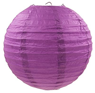 10-50cm Runde China Papierlaterne Hochzeit Geburtstagsfeier Dekoration DIY Geschenk Handwerk Lampion Hängende Laterne Kugeln Partybedarf-Dunkellila,8inch 20cm
