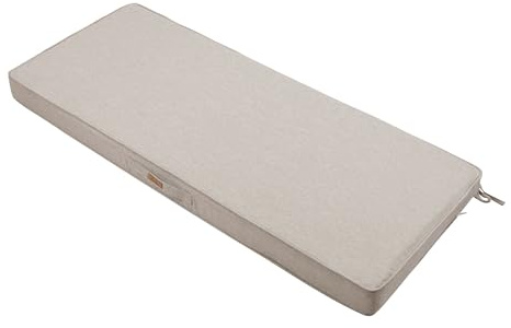 FUNHOME Outdoor Bench Cushion 48 x18 x3 Inch,Waterproof Portable Settee Cushion,Foam Insert with Handle&Ties,Bench Seat Pads for Garden Patio Porch Swing Backyard Furniture(Oatmeal)