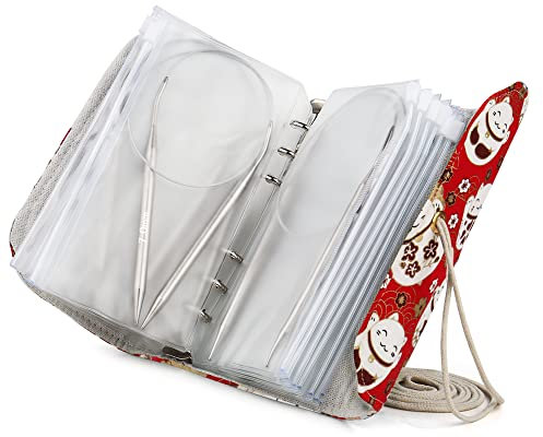 Coopay Rundstricknadel Set mit Lose-Blat Tasche, 9 Stück Edelstahl Stricknadeln Rundstricknadel 40 cm, 2,5-10 mm Metall Rundstricknadeln für Socken, Pullover Kragen und Ärmel, Stricknadel Geschenk