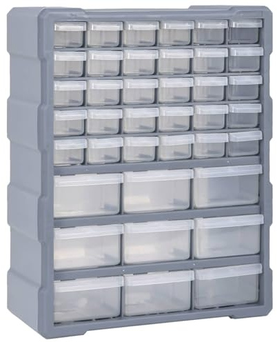 Gecheer Multi-Schubladen Organizer Sortierkasten Sortimentskasten Sortimentskoffer Sortimentsbox Kleinteilemagazin mit 39 Schubladen 38x16x47 cm