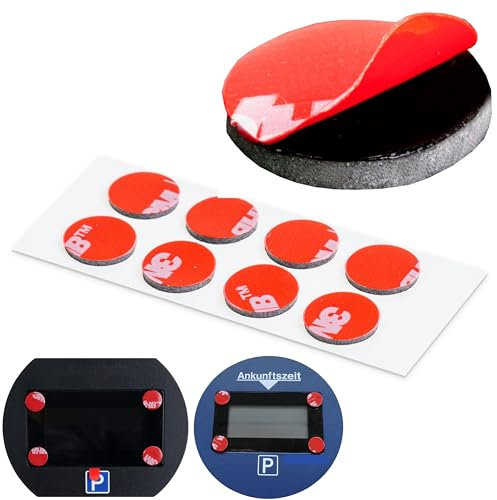 Ersatz Klebepads, 8 Stück, kompatibel mit Needit Park Lite, One, UVM., elektronische Parkscheibe, doppelseitiger Spezialkleber für Windschutzscheibe, Klebestreifen Parkuhr, Klebesticker Parking Disc