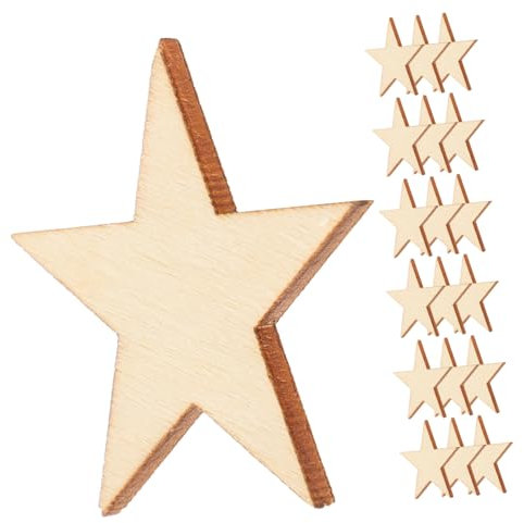 Gadpiparty 200 Stück Holzspäne Zum Basteln Ausschnitte Frühe Spieldekorationen Ornament-Lesezeichen Für Kinder Puzzle Basteln Sterne Verzierungen Pick-Formen Lose Massiv Gemischt