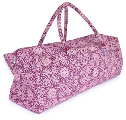 Yoga-Mad Full Print Mandala Yoga & Pilates Kit Bag, Unisex with Full Length Zip, Fits Most Flexible Mats, Yoga Blocks, Bolsters & Clothing, Burgundy, Grey & Blue Options