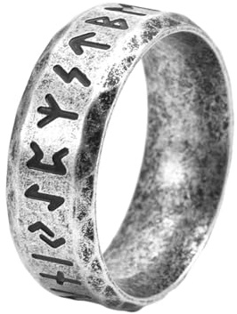 Whoiy Partner Eheringe Gravur Silber, Edelstahlring 8MM Wikinger Ausgefallene Trauringe für Herren Größe 62 (19.7)