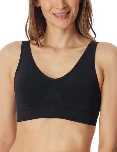 Schiesser Damen Bustier mit herausnehmbaren Pads nahtlos - Classic Seamless, schwarz_181105, L