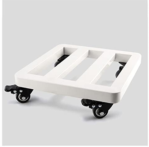 Pflanzen-Caddy aus Metall, robuster Pflanzenroller aus Stahl mit feststellbaren Lenkrollen aus Metall, Outdoor-Caddy für Innen-Pflanzgefäße, Dolly-Halter, rollender Pflanzenständer (Farbe: Nero, Größe