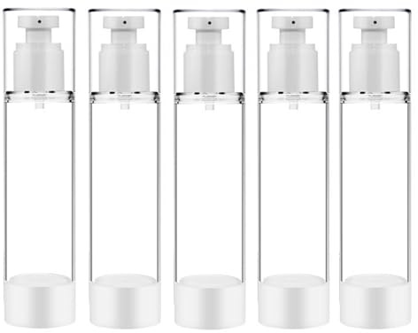 Paquet De 5 Flacons Pompe Airless De 100 ML Distributeur De CrèMe Transparent De Voyage Airless Flacon Pompe Vide pour Fond De Teint, Essence, Lotion De Voyage Transparent