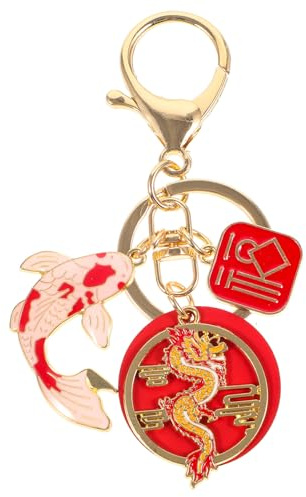 CALLARON Drachenjahr Schlüsselanhänger 2024 Koi Feng Shui Glücksbringer Taschenanhänger Chinesisches Neujahrsdekor Symbol Für Wohlstand Und Stilvolles Geschenk