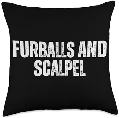 Furballs And Scalpel - Vet Tech Degree Throw Pillow