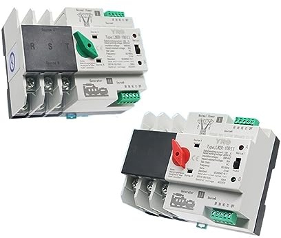 Carril Din 3P Mini ATS Doble potencia Interruptor de Transferencia Automática interruptores selectores eléctricos potencia ininterrumpida 100A Cortacircuitos ( Color : Generator Type , Size : 3P 100A