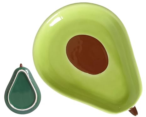 Homyne Poggiamestolo in ceramica per piano cottura, simpatico poggiamestolo per bancone della cucina, supporto per cucchiaio da cucina, poggia utensili per cucchiaio, spatola, mestolo o pinza (avocado