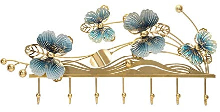 Garderobenständer zur Wandmontage, Kleiderhaken, Garderobenständer zur Wandmontage, Golden Garden Butterfly, Wandgarderobe für Mäntel, Hüte, Handtücher, Geldbörsen, Bademäntel, Wandhaken, Kleiderhake