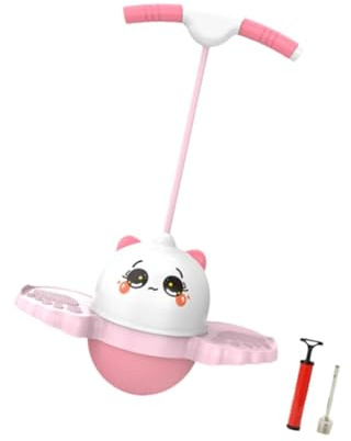 Dickly Pogo Sprungball Hochsprungspielzeug Kinder mit Griff Erwachsene Hüpfball Sprungbrett für Spiele Sport Körpertraining Geschenke, ROSA