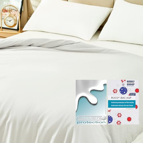 Sleepymoon Weighted Duvet Cover Washable Removable Cover for Adults (Light Grey Cotton, 152 x 203 cm) 100% Natural Cotton