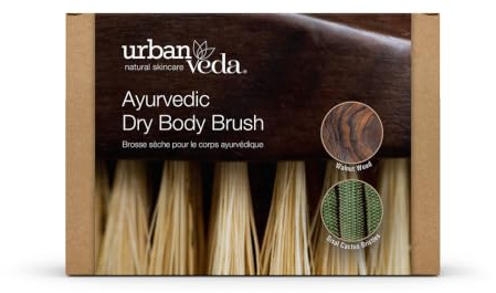 Urban Veda Ayurvedic Dry Body Brush |Dry Body Brushing |Walnut Wood & Cactus Fibre | Silicone Body Scrubber Alternative| Exfoliating Scrubbing Brush for Lymphatic Drainage |Detox & Cellulite Reduction