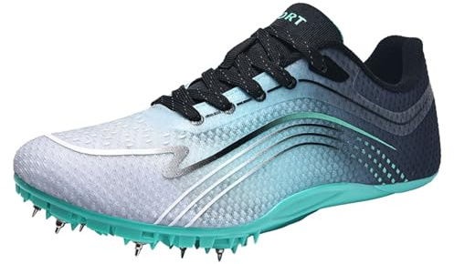 ZHENSI Leichtathletik Spikes Schuhe Männer Frauen Racing Laufschuhe Sneakers Leichte Sprint Springen Schuhe,Grün,37 EU
