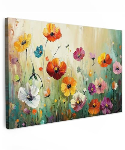 MuchoWow© Wandbilder Wohnzimmer Wanddeko Schlafzimmer Zimmerdeko | 90x60 cm - Wandgemälde Zimmer Deko auf Wand Dekoration Wall Art Kunst - Blumen - Frühling - Natur