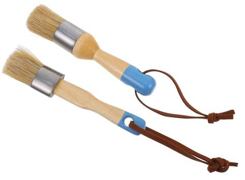 UKCOCO 2pièces Pinceau Rond De Bouleau avec Poils De pour Peinture Ensemble pour Décorations Rénovation De Meubles Et