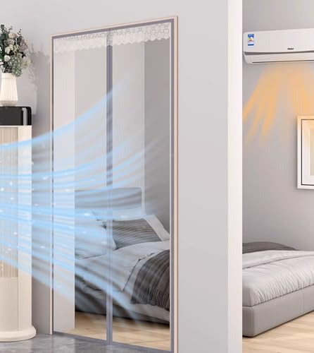 Wärmeschutzvorhang Türe, Transparent Magnet Isolier Schutz Vorhang mit Schließautomatik, Wasserdicht, Winddicht, Kälteschutz EVA Transparenter Thermo Türvorhang Wintern (130X200CM)
