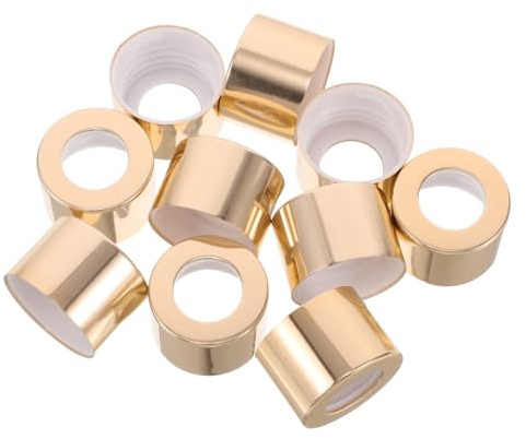 FRCOLOR Tappo Diffusore in Allumina Oro per Bottiglia di Aromaterapia, Compatibile Diametro Interno 2,4cm e Diametro Esterno 2,7cm, Adatto per Auto e Diffusori Profumo, Confezione da 10