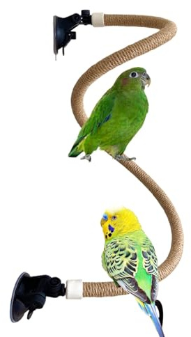 Lunaobrik Perchoir Debout, Jouet de Perche de Perche, Support de Perche de Corde Pliable, Accessoires de Cages d'oiseaux, Pirate de broyage Portable Jouets pour Les Petits et Moyens Oiseaux
