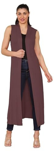 Fashion Flair Plus Size Ladies Womens Sleeveless Maxi Long Length Boyfriend Cardigan Collared Top Long Floaty Duster Jacket Coat Blazer Waistcoat UK 8/26