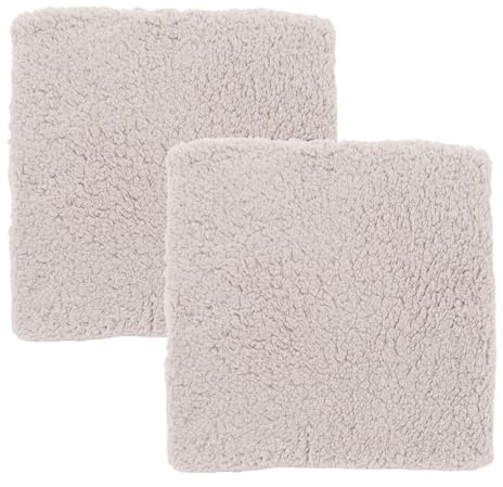 CB Home & Style Teddy Sitzkissen Stuhlkissen flauschig extra weich beige Taupe 39x39x4cm (2)