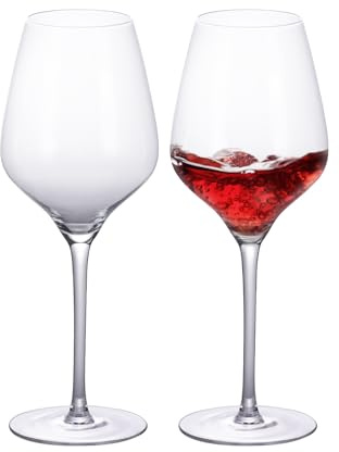 Wine Glasses Crystal Red and White Wine Glasses Set of 2, 21oz Hand Blown Bordeaux Wine Glass with Long Stem, Thin Rim Large Glassware for Wine Tasting, Birthday Gift, Party, Anniversary（XH001）