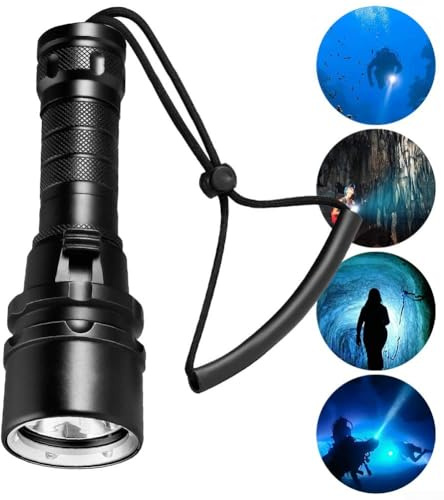 Oniissy Lampe de poche de plongée professionnelle avec lumière LED L2 de 1600 lumens, étanche IPX8 pour plongée sous-marine à 50 m de profondeur et activités de plein air