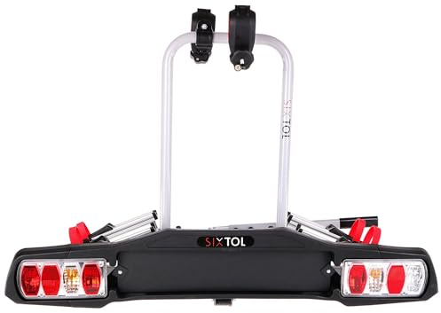 SIXTOL Bike 2 | Portabicicletas para Enganche de Remolque | para 2 Bicicletas | Plegable con Cerradura, 13 Polos | Capacidad de Carga de 30 kg