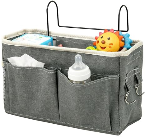 Genérico Sac de rangement à suspendre pratique et solide pour accessoires de bébé et objets quotidiens, poches sur le lit pour biberon, téléphone ou jouet